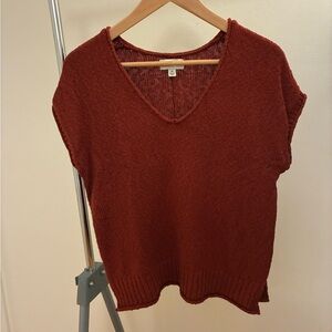 Evereve cotton sleeveless sweater, XS, rust red